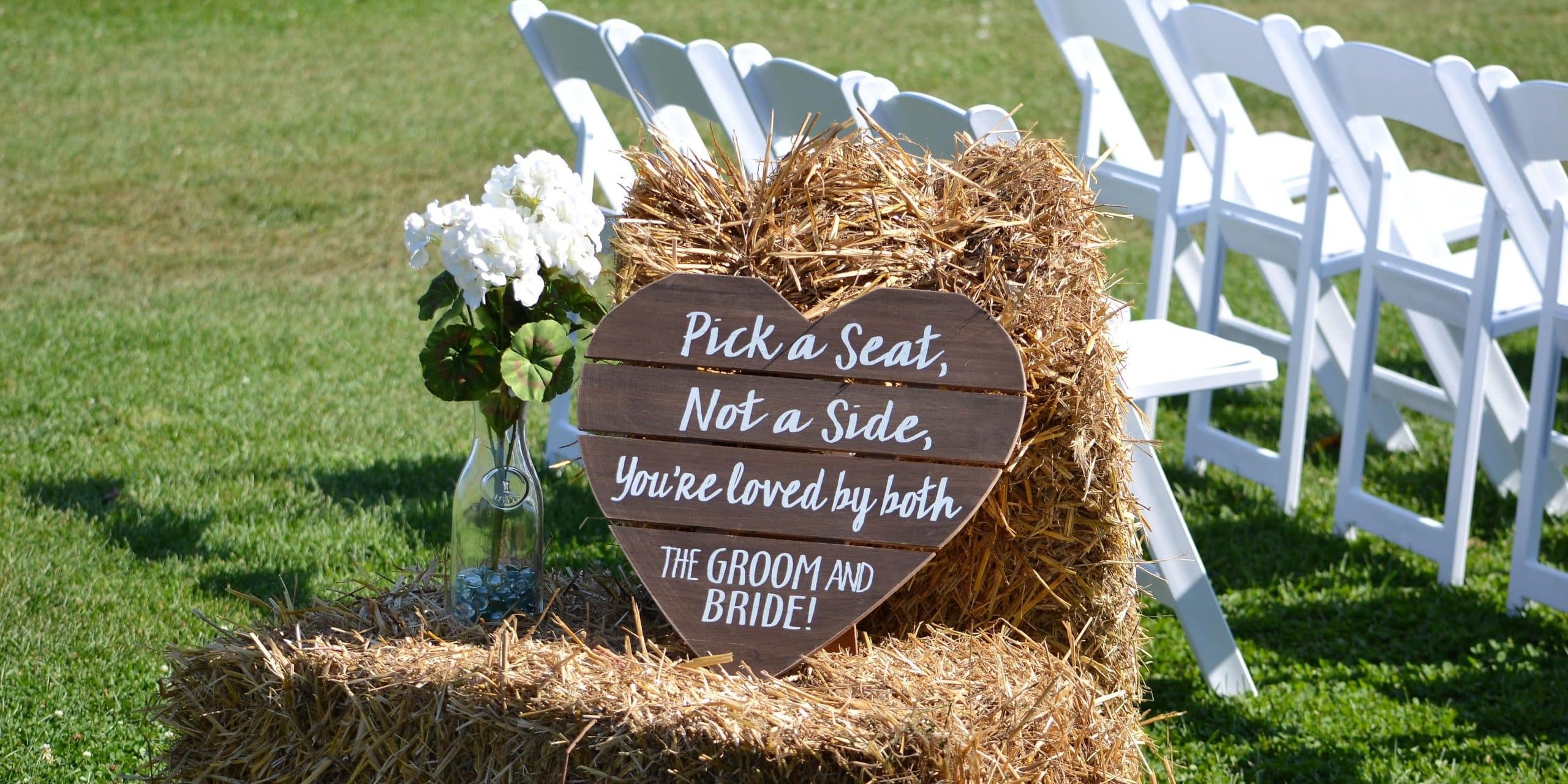 ein Hochzeitspruch auf einem Schild